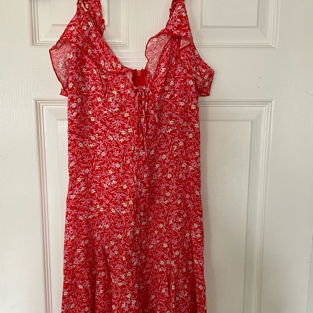 ZARA red/pink floral dress - size XS